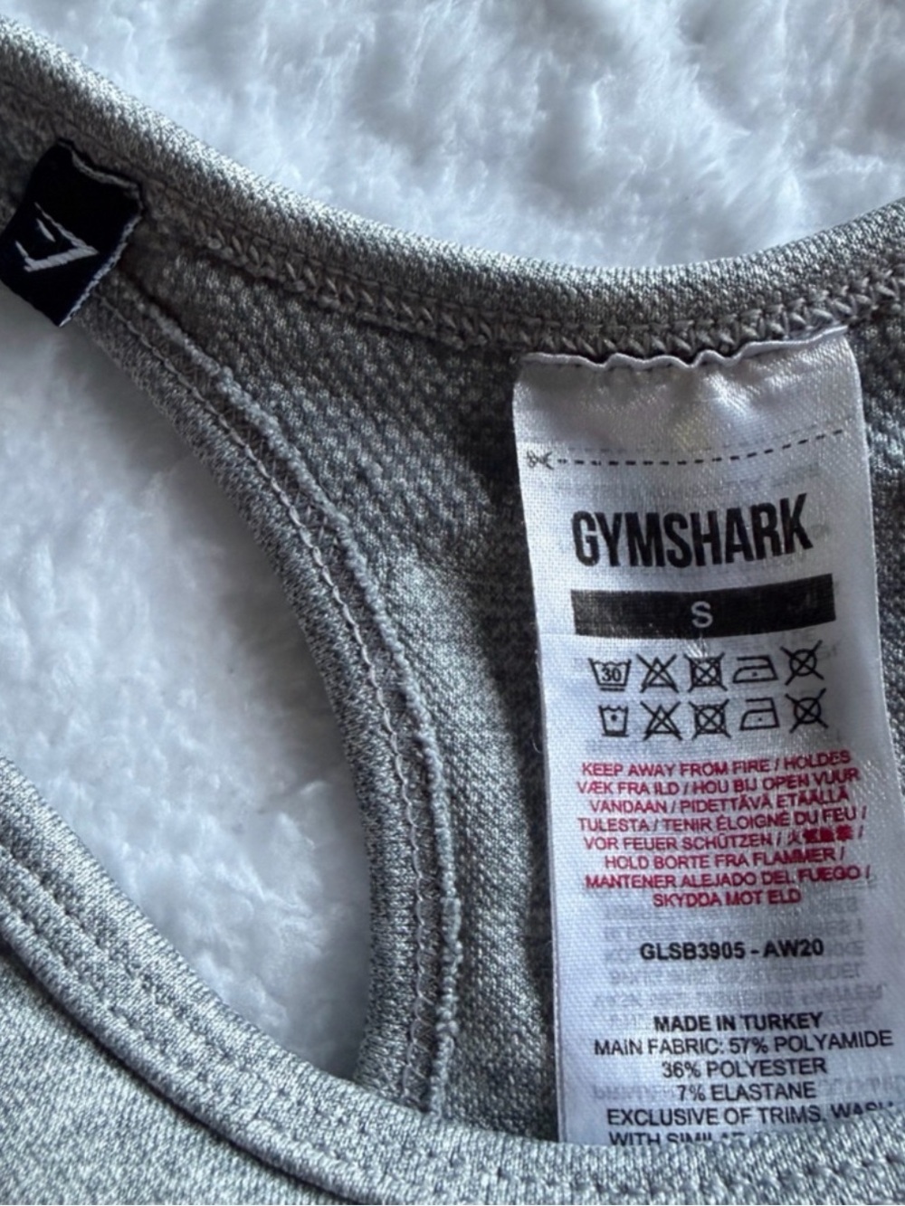 GYMSHARK Flex Sports Bra Heathered Grey Dusky Teal Women’s Size Small - Picture 7 of 13